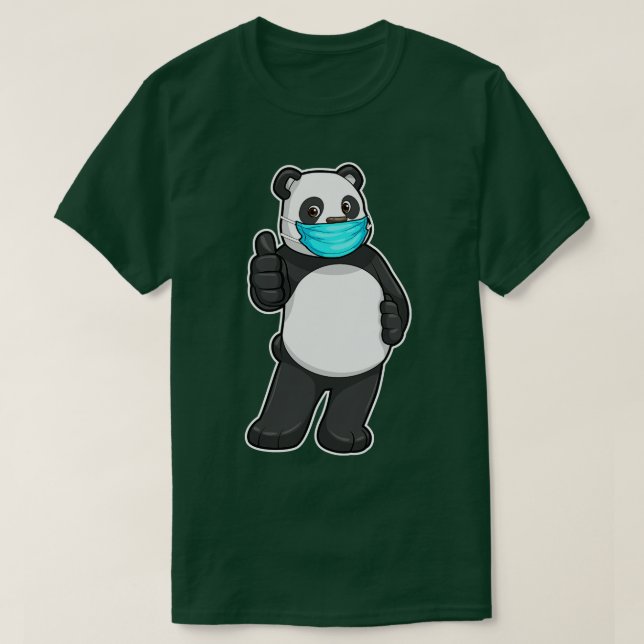 Camiseta Panda con máscara facial (Diseño del anverso)