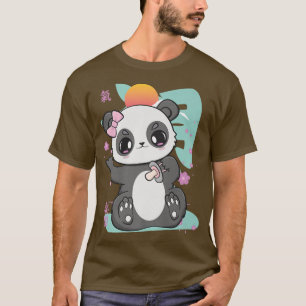 Camiseta Panda con Pacificador Kawaii Panda Oso Japón Kanji