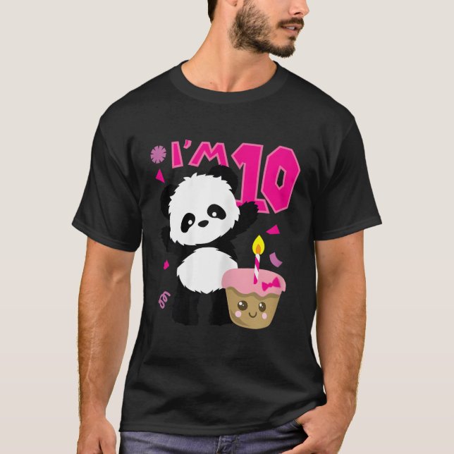 Camiseta Panda Con Pastel Kawaii 10 Py (Anverso)