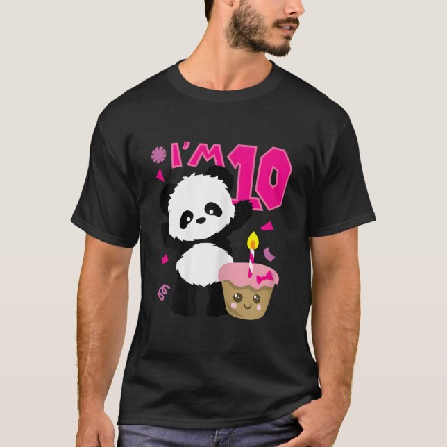 Camiseta Panda Con Tarta Kawaii 10 Py (Anverso)