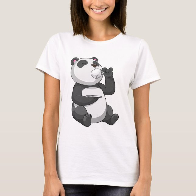 Camiseta Panda con taza de té (Anverso)