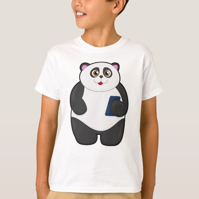 Camiseta Panda con teléfono móvil (Anverso)