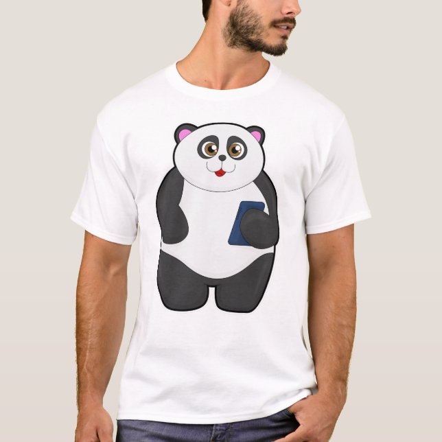 Camiseta Panda con teléfono móvil (Anverso)