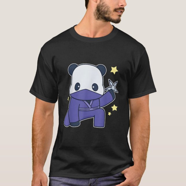 Camiseta Panda Con Un Oso Ninja Panda (Anverso)