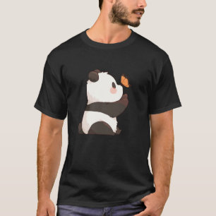 Camiseta Panda con una mariposa posándose en su nariz - Pan