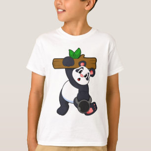Camiseta Panda con Wood en entrenamiento de fuerza