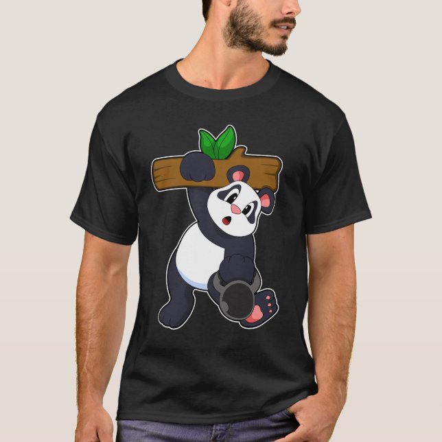 Camiseta Panda con Wood en entrenamiento de fuerza (Anverso)