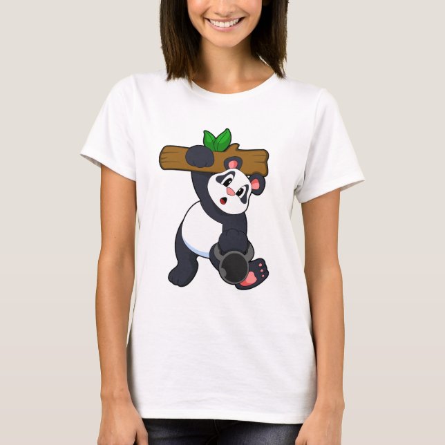 Camiseta Panda con Wood en entrenamiento de fuerza (Anverso)