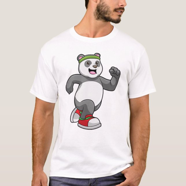 Camiseta Panda corriendo con la cabeza (Anverso)