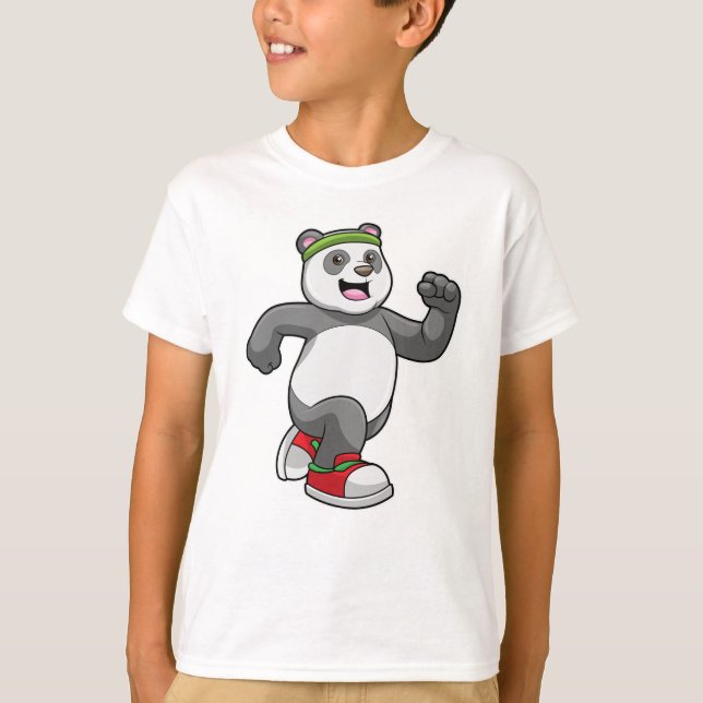 Camiseta Panda corriendo con la cabeza (Anverso)