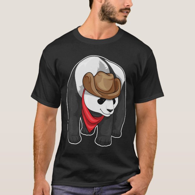 Camiseta Panda Cowboy Cowboy gorra (Anverso)