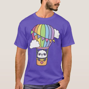 Camiseta Panda Cuaderno En Doodle De Globo De Aire Caliente