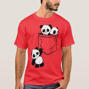 Camiseta Panda Cub Baby Cute Dentro Del Bolsillo Amigo Colg