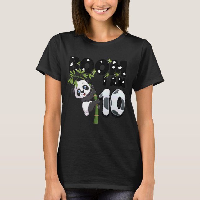 Camiseta Panda Cumpleaños 10 años de edad 10.ª ropa de cump (Anverso)