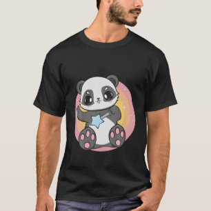 Camiseta Panda Cute Con Bebé Juguete Rattle Kawaii Bear Tod