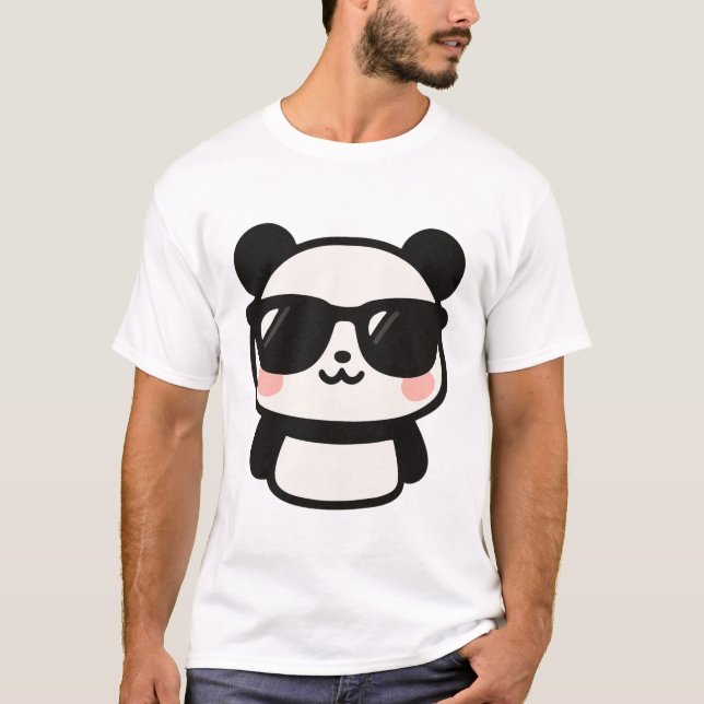Camiseta Panda Cute con Sombras (Anverso)