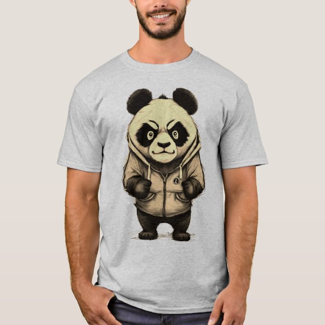 Camiseta Panda Cute de diseño animal enojado (Anverso)