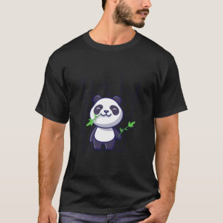 Camiseta Panda Cute Panda Comer Bamboo Personalizado Icono