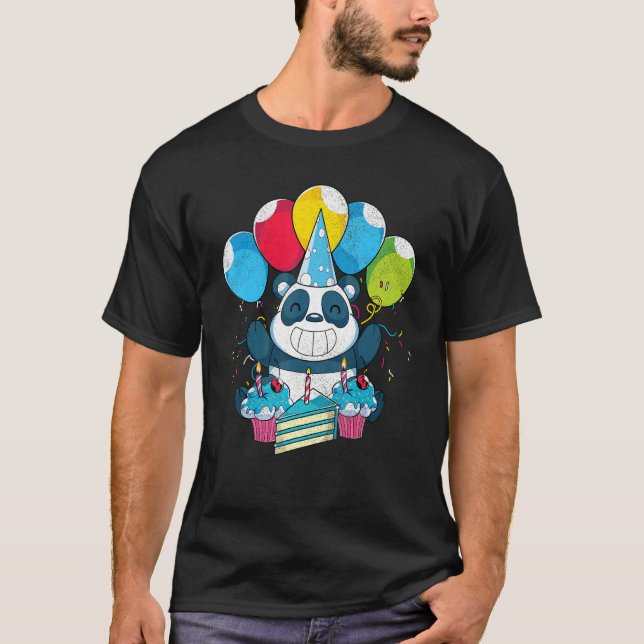 Camiseta Panda de animal lindo Oso Niños Fiesta de cumpleañ (Anverso)