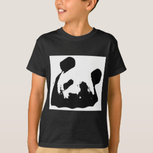 Camiseta Panda de arte pop blanco negro