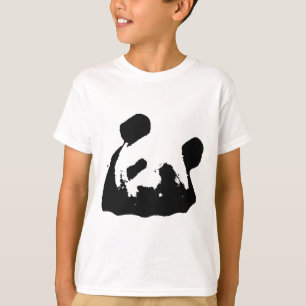 Camiseta Panda de arte pop blanco negro