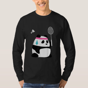 Camiseta Panda de bádminton exhausto divertido lindo