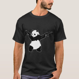 Camiseta Panda De Banksy Sostiene Rifles De Ataques