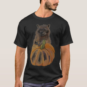 Camiseta Panda de basura de mapache de otoño con calabaza d
