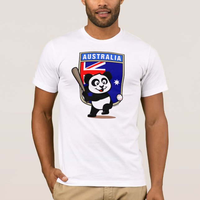 Camiseta Panda de béisbol de Australia (camisetas ligeros) (Anverso)