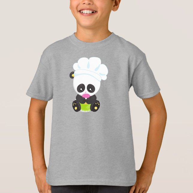 Camiseta Panda De Cocina, Panda De Hormigón, Panda Con Donu (Anverso)