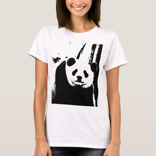 Camiseta Panda de doble cara con moderno elegante femenino (Anverso)