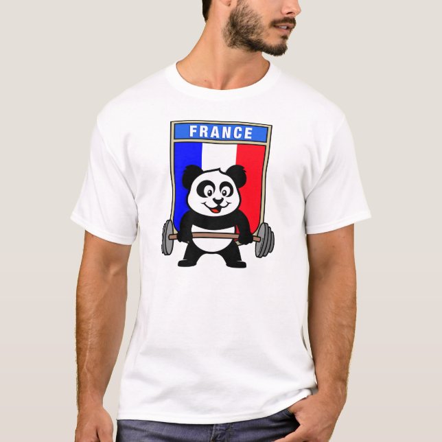 Camiseta Panda de elevación de pesas de Francia (Anverso)