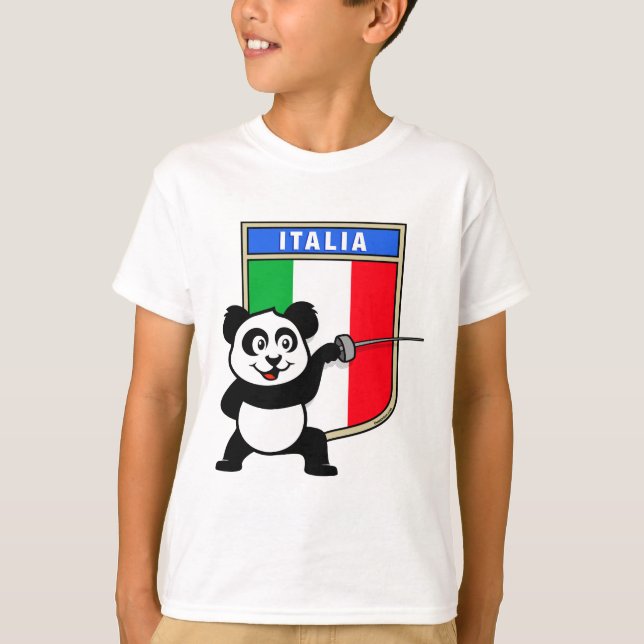 Camiseta Panda de esgrima de Italia (Anverso)