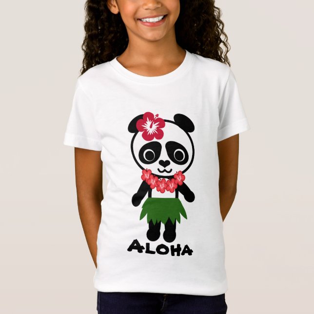 Camiseta Panda de Hula - muñeca de los chicas (cabida) (Anverso)