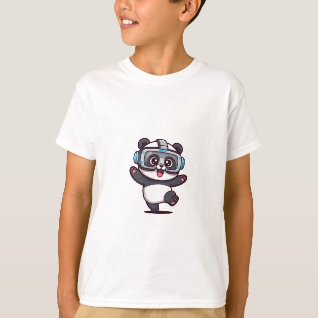 Camiseta Panda de juegos de realidad virtual para niños (Anverso)
