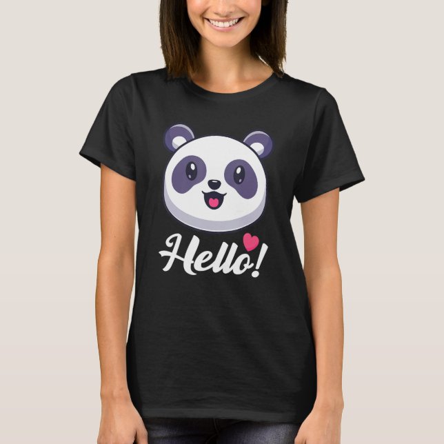 Camiseta Panda de mujeres 'hola' (Anverso)