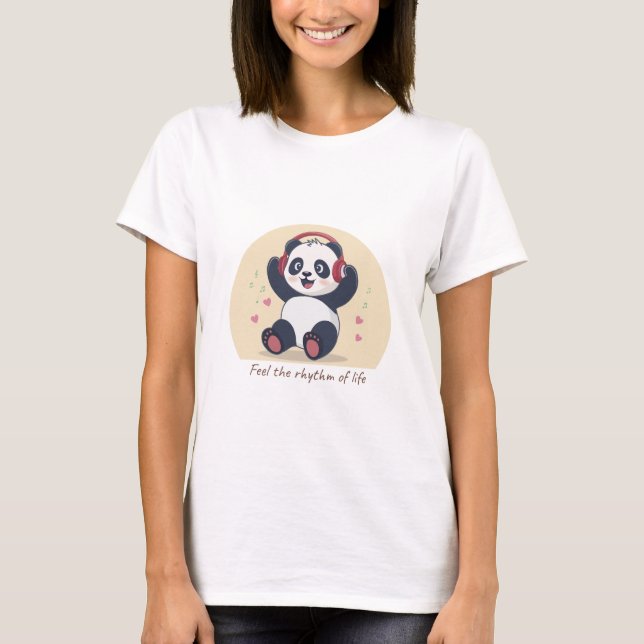 Camiseta Panda de Música Adorable (Anverso)