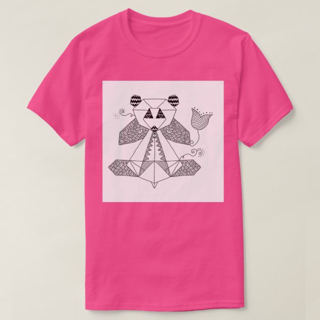 Camiseta panda de origami 2 (Diseño del anverso)