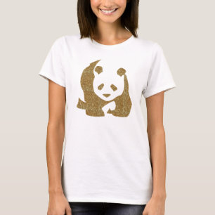Camiseta Panda de oro del purpurina