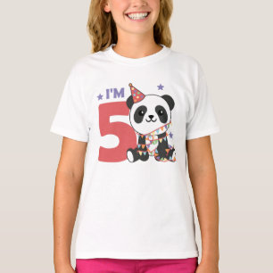 Camiseta Panda De Quinto Cumpleaños Para Niños 5 Años Camis