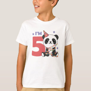Camiseta Panda De Quinto Cumpleaños Para Niños 5 Años Camis