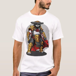 Camiseta Panda de Samurai Dorado: Guerrero de la Elegancia
