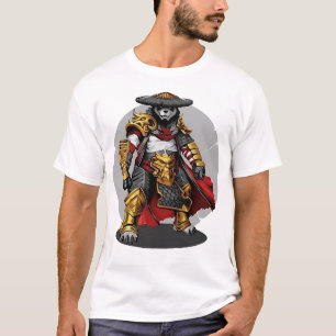 Camiseta Panda de Samurai Dorado: Guerrero de la Elegancia