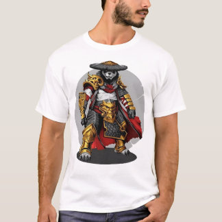 Camiseta Panda de Samurai Dorado: Guerrero de la Elegancia