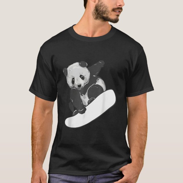 Camiseta Panda de Snowboarding Snowboarding (Anverso)