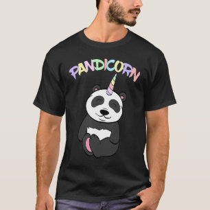 Camiseta Panda de unicornio colorido animal de bambú
