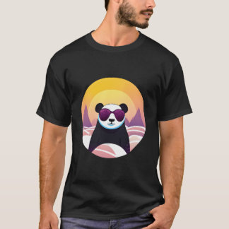 Camiseta Panda de vacaciones con gafas de sol