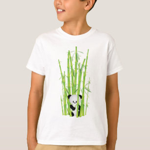 Camiseta Panda del bebé en el bosque de bambú