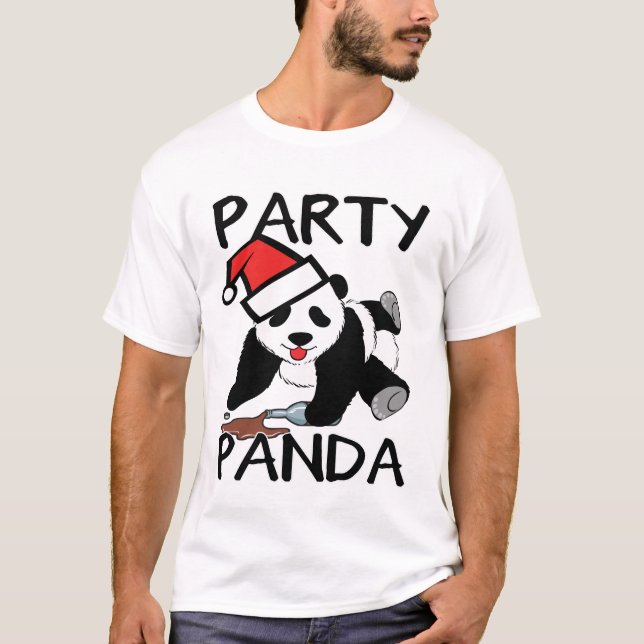 Camiseta Panda divertida del fiesta de Navidad (Anverso)