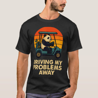 Camiseta Panda Divertido de Golf Conduciendo Mis Problemas